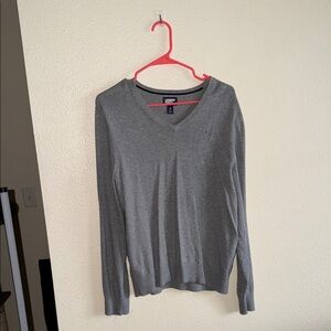Chase Bank Gray V-Neck Sweater